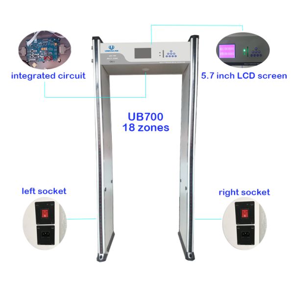 0 To 255 Sensitivity Full Body Mmetal Detectors Walk Through 18 Zones With 5.7 Inch Screen