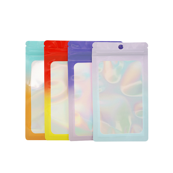 Wholesale Price Reusable Holographic Zip Gravure Printed Transparent Plastic Bags Aluminum Foil Bag