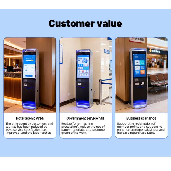 Self Checkin Kiosk with 1920X1080 Resolution Capacitive Touch 10 Point Screen and Intel Core I5 Processor