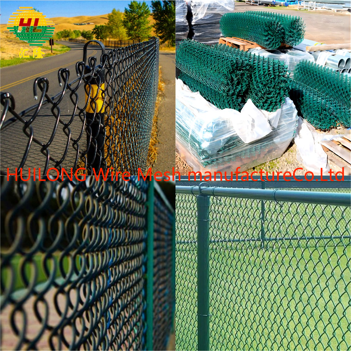 Pvc Powder Coated Chain Wire Fencing Galvanized Steel 4x50 Ft 9.5 Gauge