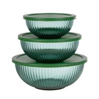 Teal Color Glass Salad Bowl / High Borosilicate Glass Casserole Dishwasher Safe