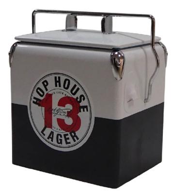 Caixa refrigeradora externa metálica cor vermelha personalizada portátil 13L 32x22x36CM