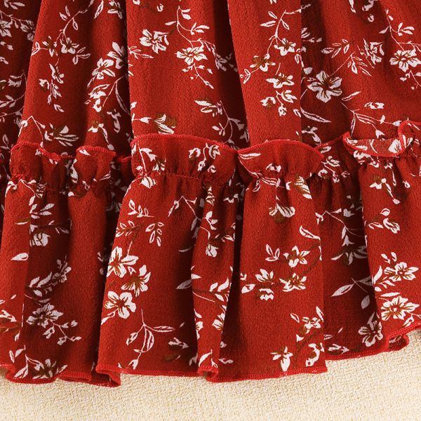 Spring Children'S Long Sleeved Floral Princess Dresses Girl'S Dress