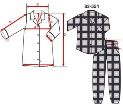 Ladies Yarn Dye Check Flannel Pyjamas , Womens Flannel Pajamas Full Open Placket