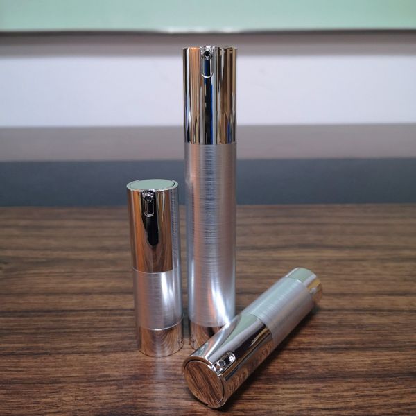10ml 15ml 20ml 30ml silvering plastic plating hot stamping manufacturer lotion airless pump bottle cosmetic wholesale