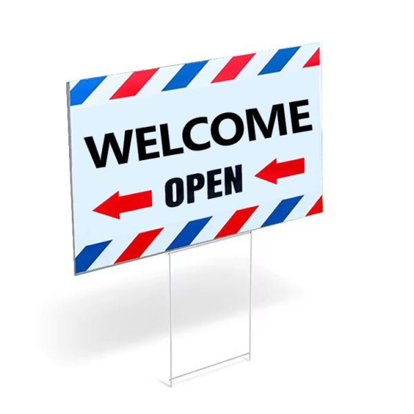 Blue Reflective Corflute Yard Signs for Outdoor Campaign Events 18X24 Inch Pp Plastic