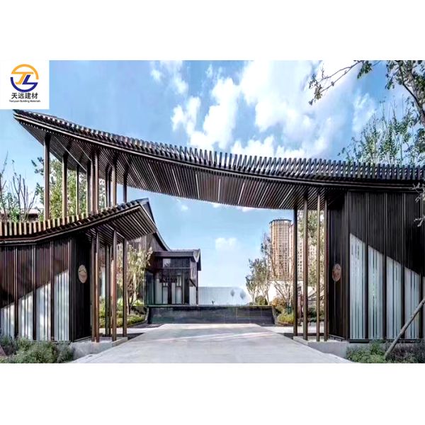 Customized Artistic Shaped Aluminum Alloy Square Tube Feature Wall Wave & Curved Aluminum Square Tube Ceiling