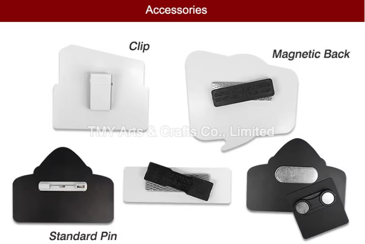 Custom Square Round Blank Writable Reusable Plastic Chalkboard Name Badge For Hotel Employee Teacher