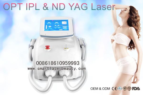 2 In 1 SHR OPT IPL Hair Removal Machine / Q Switch ND YAG Laser Tattoo Removal