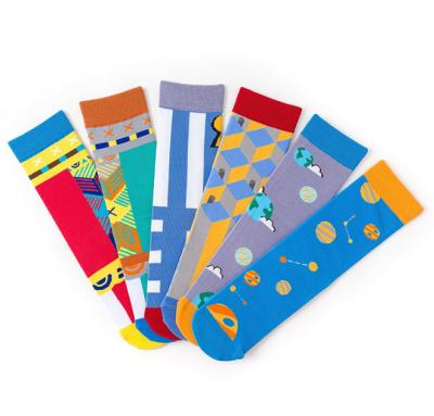 Fashion Women Cotton Socks Novelty Jacquard Logo Casual Teen Tube Happy Dress Socks