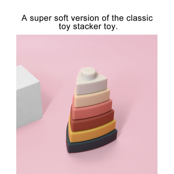 FDA Silicone Educational Baby Stacking Blocks BPA Free 100% Food Grade