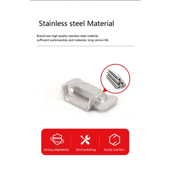 Ушные зубы Нержавеющая сталь застежки для SS ленты SS304 SS201 3-25 мм