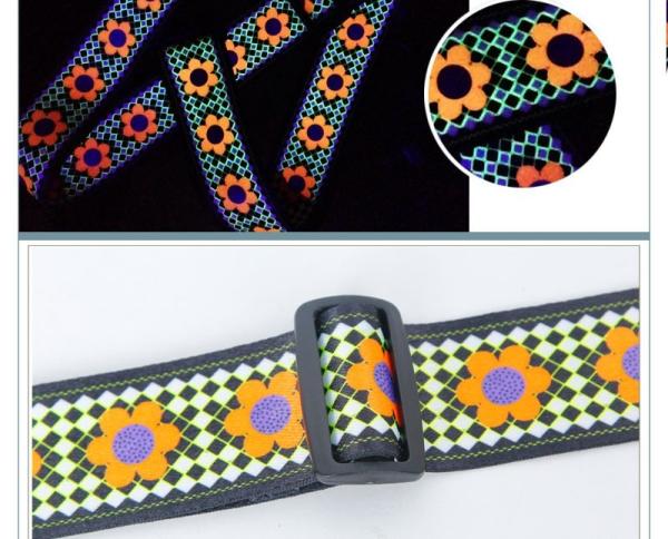5Cm Width Leather Head Polyester Custom Printed Guitar Straps Accessories For Guitar Decoration