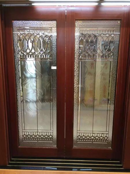 decorative glass panels in door