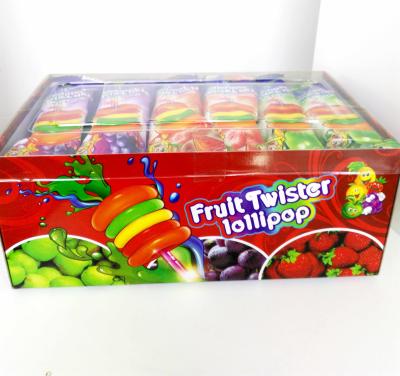 multi pirulito colorido da torção do sabor do fruto 8g doce e saudável com varas fluorescentes