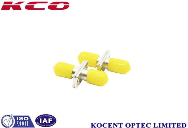 0.10dB Fiber Optical Simplex Adapter ST Metallic Oblong With Dust Cap Simplex