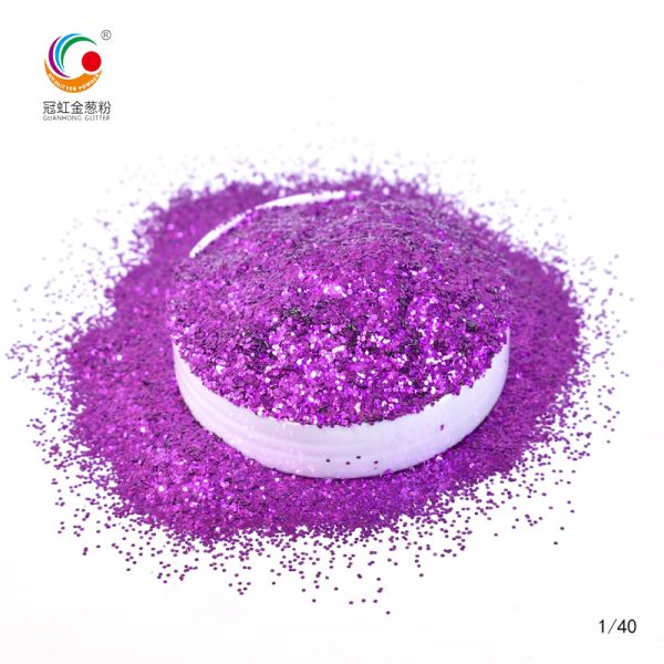 Colored Hex Aluminium Glitter Heat Resistant Purple Powder 0.2mm-1.0mm