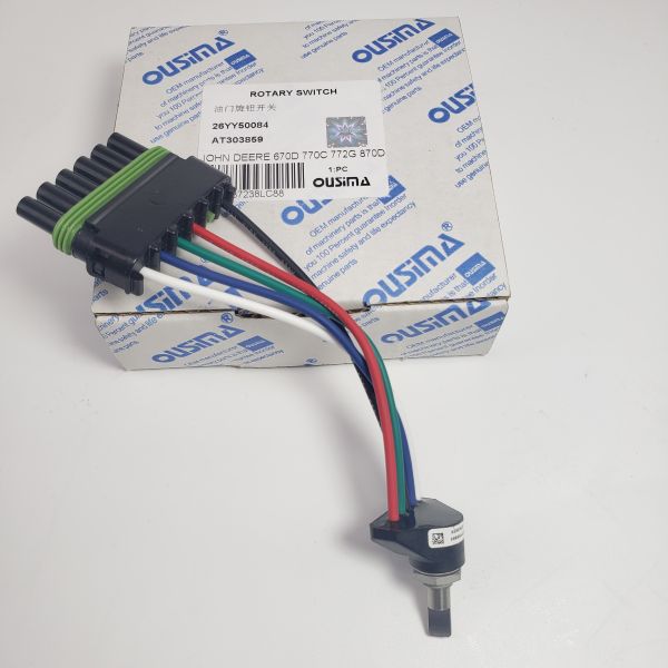 Rotary Throttle Knob Switch 26YY50084 AT303859 For John Deere 670D 770C 772G 870D