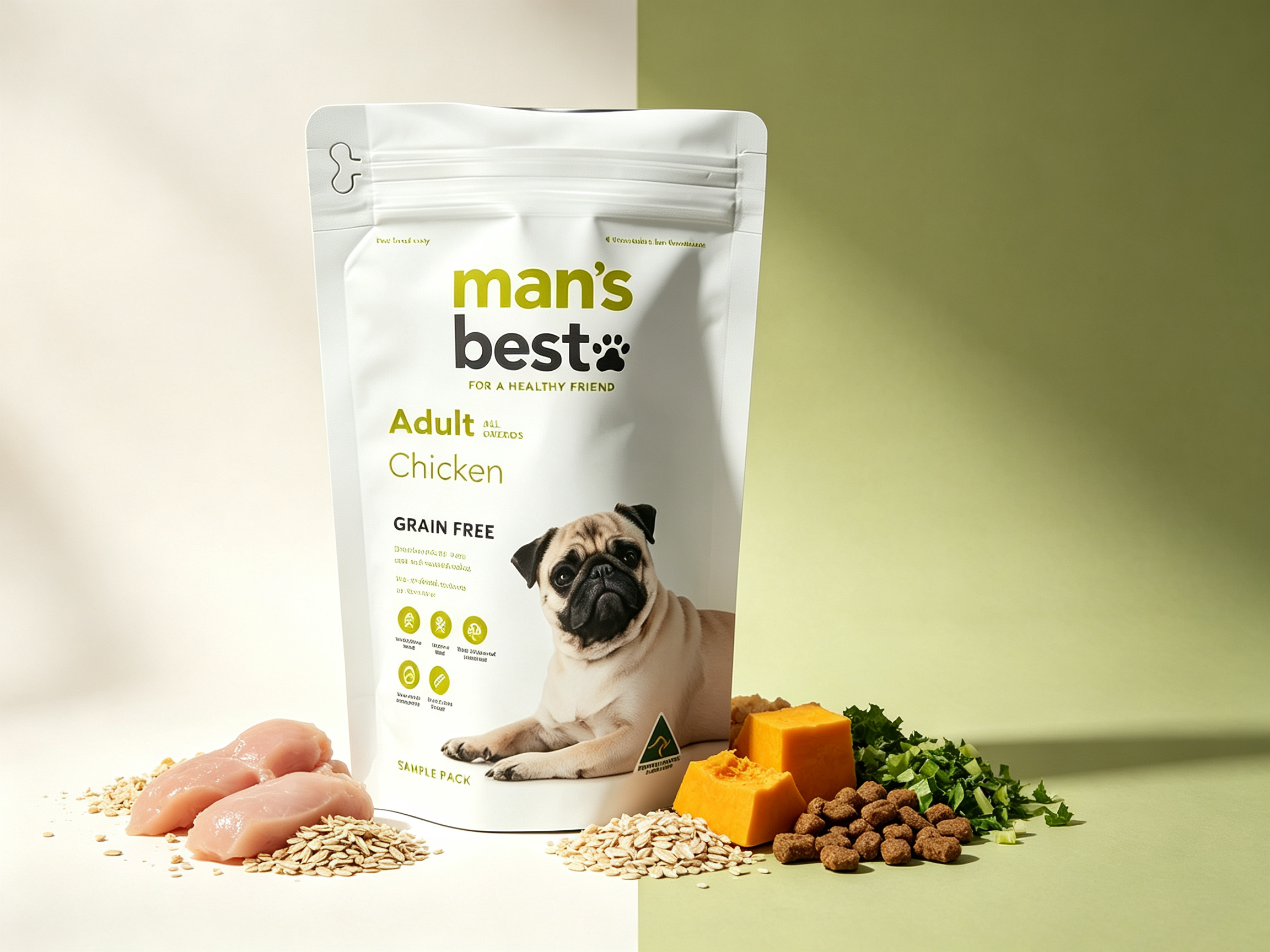 Stand-Up Pet Food Pouches With Pull Tab Zipper | User Friendly Visible Resealable Zip Doypack For Grain Free Dog Cat Food Custom Printed OEM