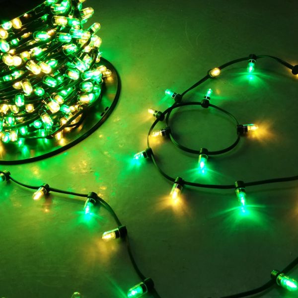 50M катушка настройка DC 12V зажимный свет 666 LEDs белый + красный фейри огни ip65 водонепроницаемый