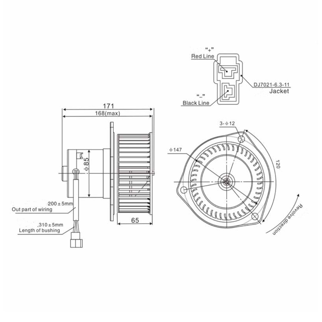 Воздуходувка кондиционера ISO9001 24V 3000rpm