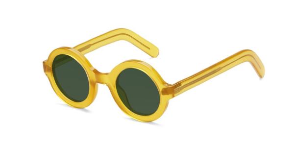 Acetate Polarized Sunglasses Women Men Round Transparent  clear Sun Glasses fashion Unisex eyewear brand design frame
