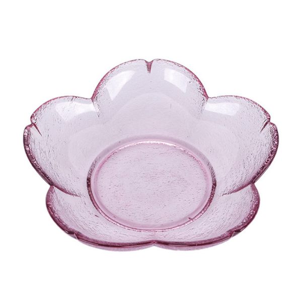 Creative Pink Cherry Blossom Glass Fruit Salad Plate