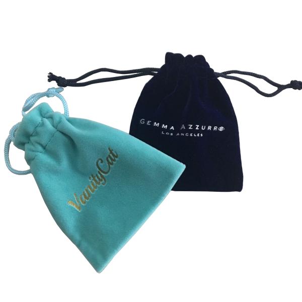 Pretty Jewelry Packing Velvet Drawstring Bags Metal Button Accessory Optional