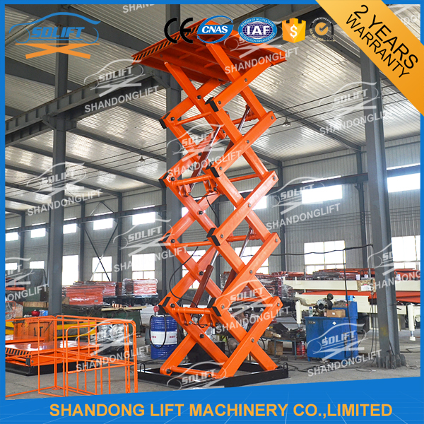 1T 3M Electric Cargo Lift / Hydraulic Scissor Lift 1000kg Lift Capacity