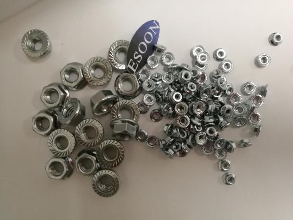 DIN6923 Hexagon flange nuts ISO4161 GB6177-86 Grade 4 Zinc coating surface