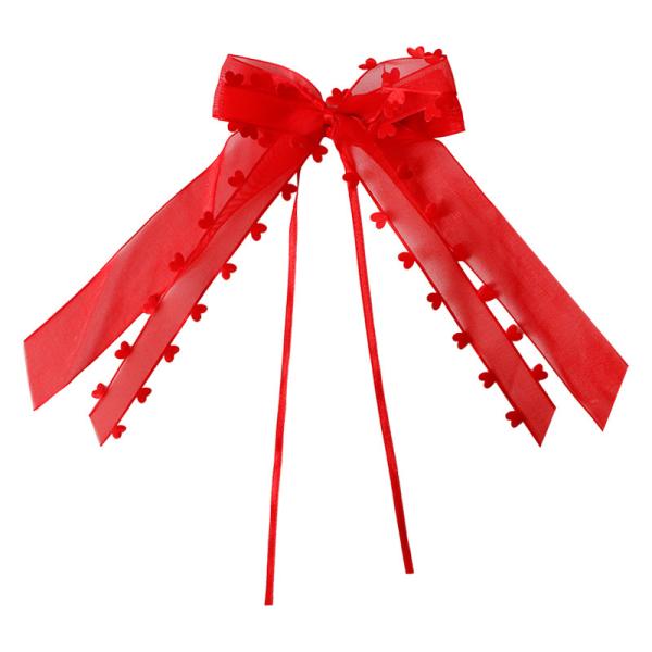Poliéster coração organza arcos de cabelo fitas de fita para belos acessórios de cabelo borboleta