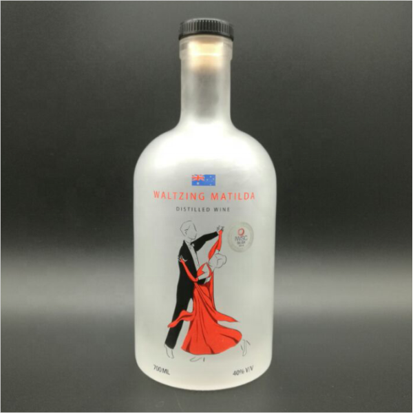 Decal Logo 700ml Square Glass Bottle for Glass Square Whiskey Bottle