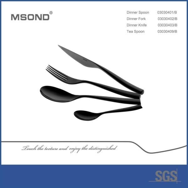 Eco Friendly 206mm Luxury 304 SS Cutlery Set Mirror Polish