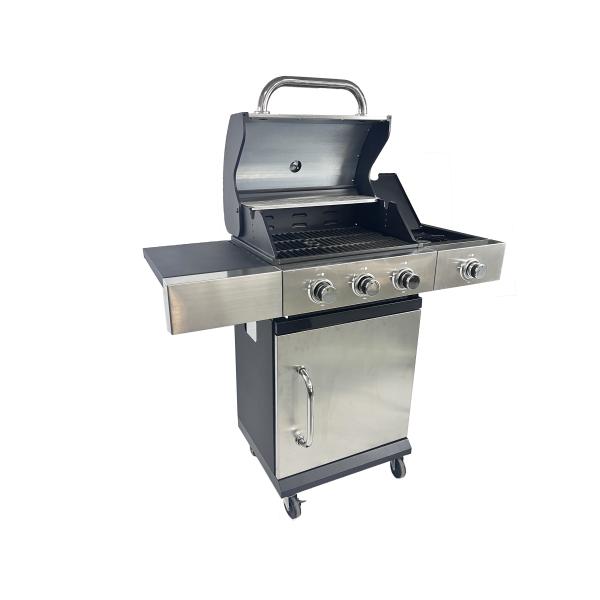 3 1 Burners Stainless Steel Gas Grill for Outdoor Cooking on 110x44x112 cm Trolley