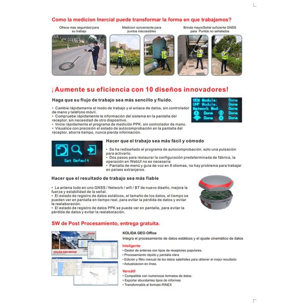 Приемник GPS низкопробный RTK GNSS высокой точности для обзора Kolida K1 земли Pro