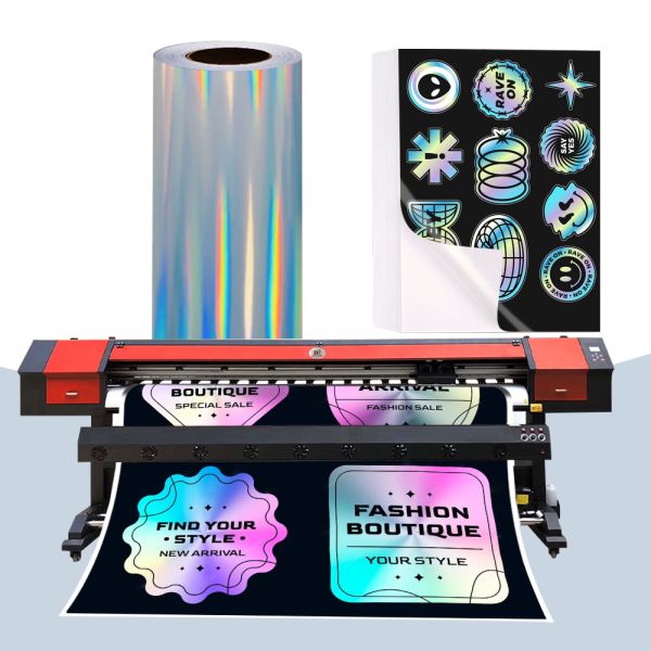 Material de etiqueta de inyección de tinta de colorante de pigmento impermeable 80mic PET Arco iris etiqueta autoadhesiva