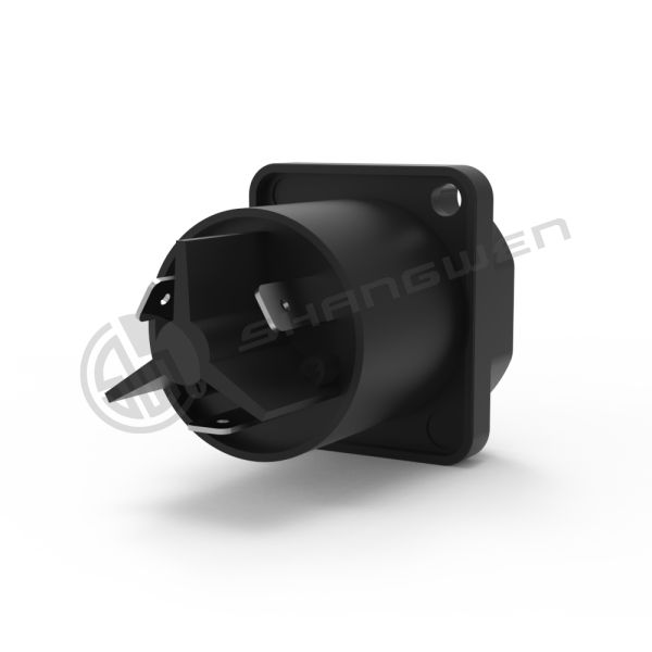 IP65 Waterproof Panel Socket with High Current Capacity Lockable Triple Core 3pin Power Connectors Outdoor 16A Male/Female