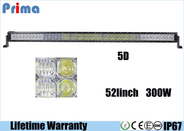 300W 5D 52 Inch Led Bar For Truck 6000K Cool White Spot / Flood / Combo Beam