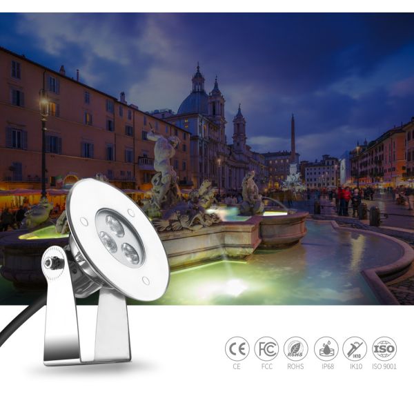 130ma SMD3535 RGB Underwater LED Spotlights SS316L Swimming Pool