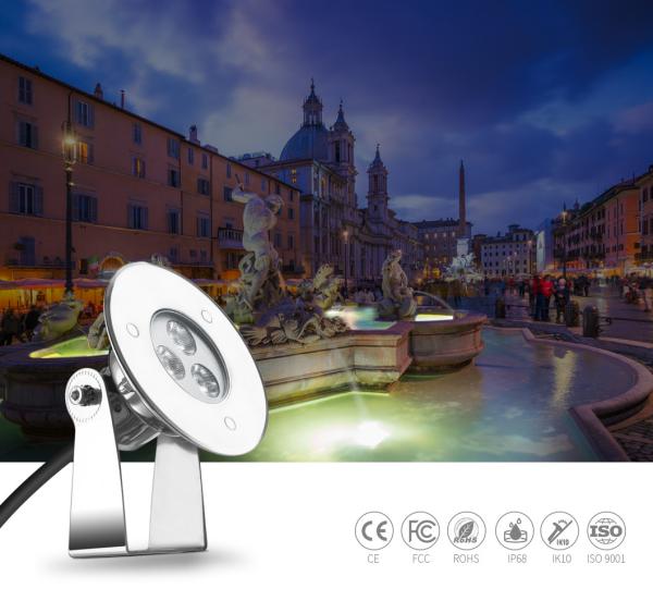 130ma SMD3535 RGB Underwater LED Spotlights SS316L Swimming Pool