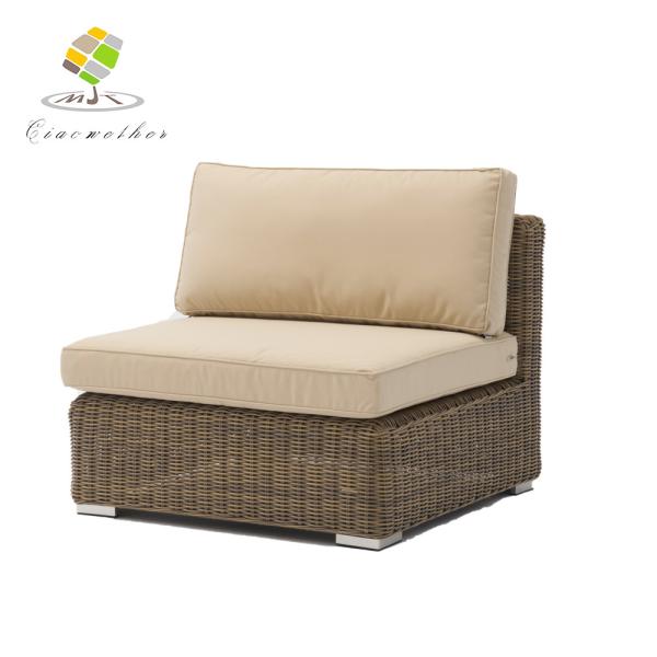 PE Wicker Rattan Furniture Patio Sofa Set Aluminum Frame Outdoor Sectional Conversation Sofa