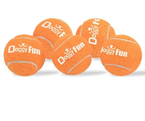 Doggy Fun 5 Ball Pack - 5 Small Replacement Toy Dog Balls for the Doggy Fun Automatic Dog Ball Launcher  Automatic Fetch
