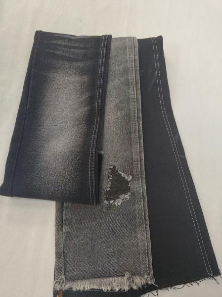 64.2%Cotton 14.2oz Cotton Polyester  Recovered Fiber Black 180cm Denim fabric 6x6 A606A