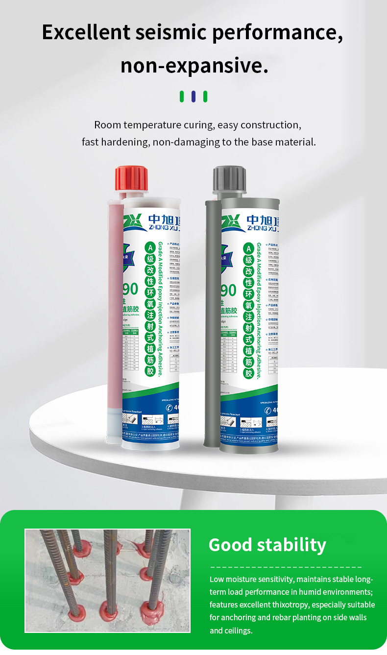 Dual Cartridge Injection Epoxy Anchoring Adhesive Rebar Chemical Anchor Glue Fit for Manual Caulking Gun