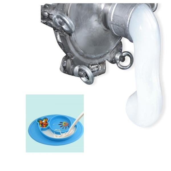 Das crianças líquidas da borracha de silicone do produto comestível bacia macia de cura rápida do copo com punho