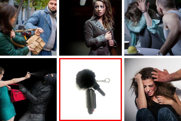 Colorful 3.5*95mm 20ML Pepper Spray Alarm Keychain With Quick Release