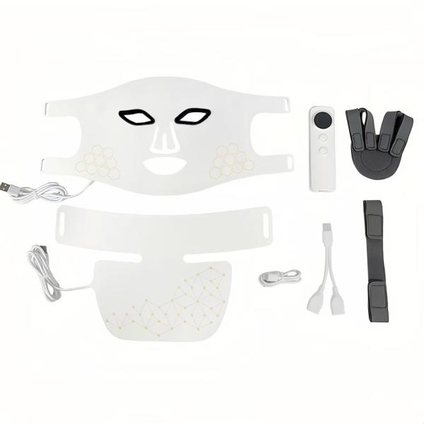 Red Blue Yellow White Facial Therapy Mask with 216 Pieces LED Lights for Face Beauty