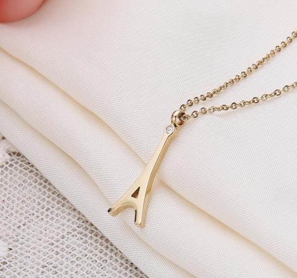 Eiffel Tower Pendant Stainless Steel Necklace 18K Gold Plating Fashion Jewelry Necklace