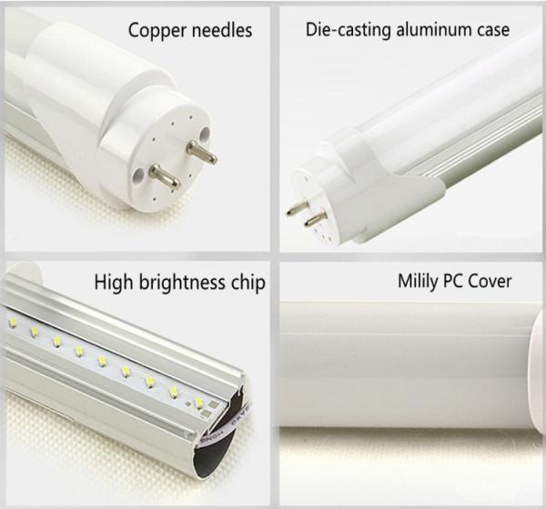 220V 1197 x 29mm 6000k T8 LED Tube Light 16W AL PC For Shopping Mall