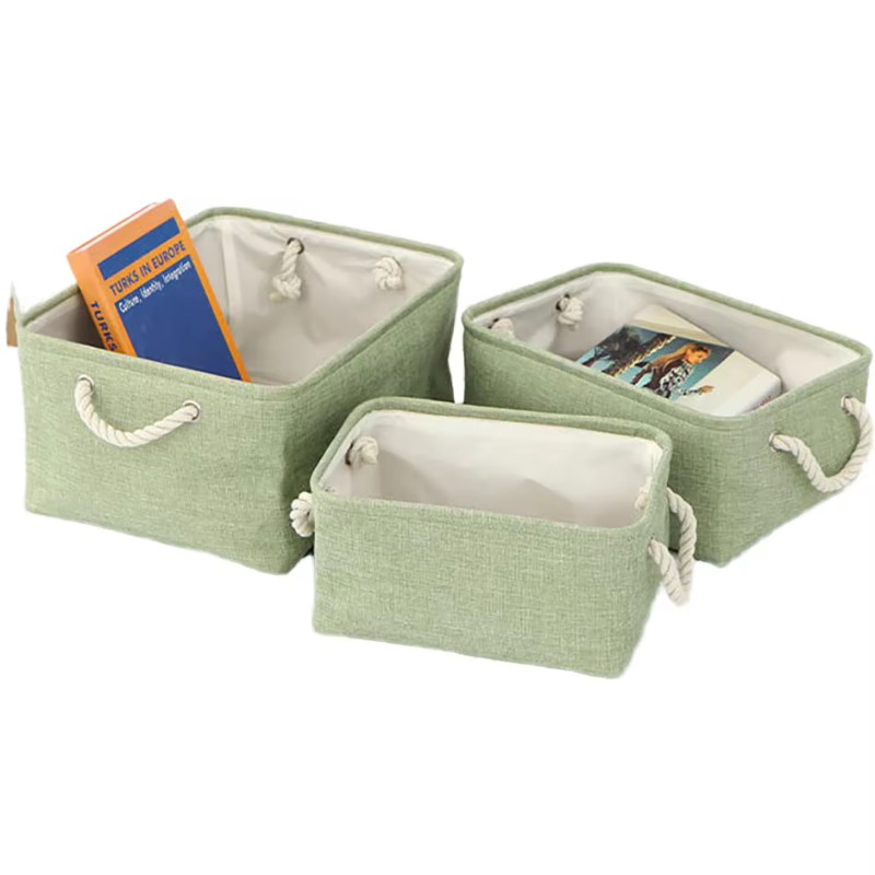 Hot Sell High Quality Modern  Rectangle Fabric Storage Basket  Bedroom Collapsible Cloth Storage Bin for Underwear